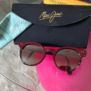 Maui Jim Burgundy and Tortoise Sunglasses